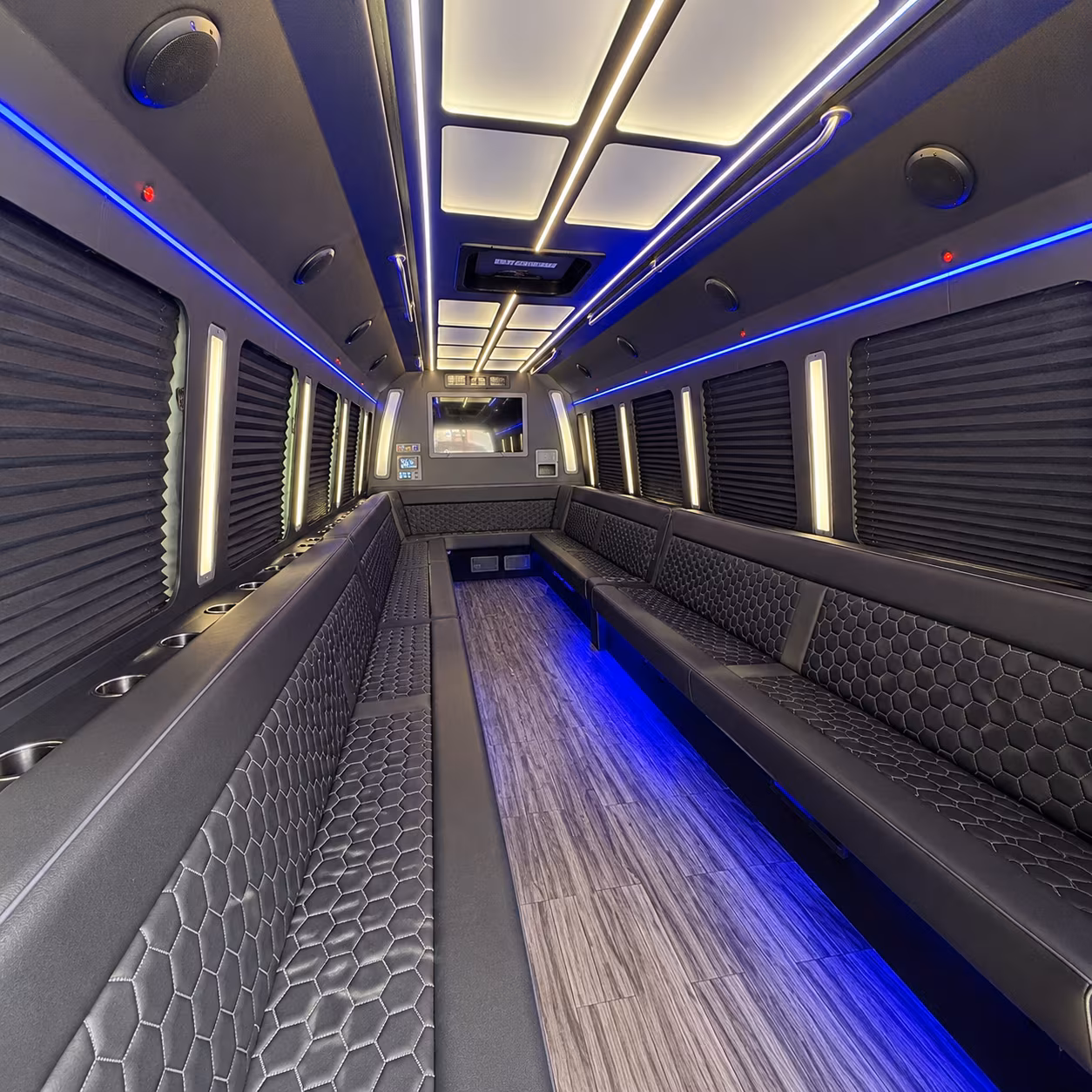 glendale 30 passenger party bus interior