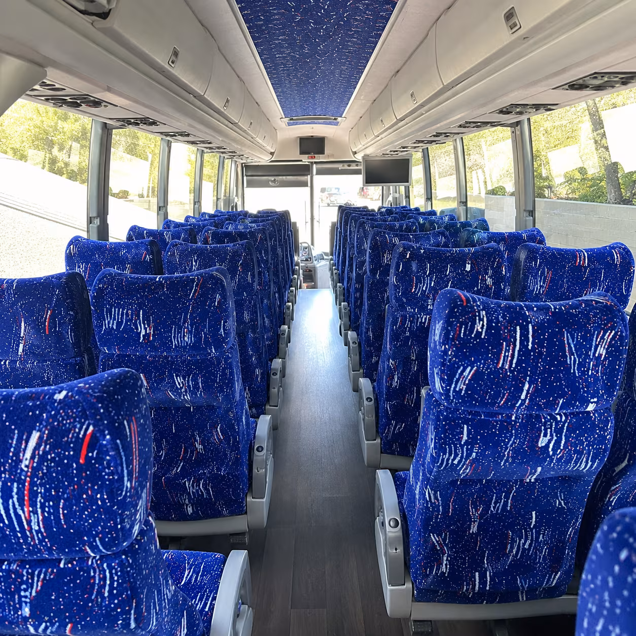 glendale 56 passenger charter bus inside